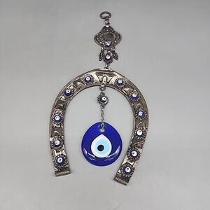 Turkish Traditional Handmade Decorative Ornament Horseshoe Evil Eye Metal